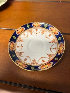 1920s Royal Albert Crown China Imari Saucer Rose Swag Garland